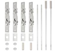 CUTHOLLOW 4 Pcs Solid Lever Extension Flush Bolt, 6.77" Solid Stainless Steel Flush Bolt for Double Door, Heavy Duty Flush Latch Bolts, for Fire, French Doors, Double Dummy Door (Polished)