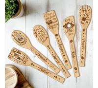 CUTHOLLOW 6PCS Vegetables Wooden Kitchen Cooking Utensil Set
