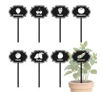 CUTHOLLOW 8PCS Metal Plant Markers Stakes Fruits and Vegetable for Outdoor Indoor, 18x9cm Waterproof Cute Garden Plant Labels Signs Tags for Farmhouse Greenhouse Decor - Funny Gardening Gifts