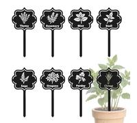 CUTHOLLOW 8PCS Metal Plant Markers Stakes Herbs for Outdoor Indoor, 18x9cm Waterproof Cute Garden Plant Labels Signs Tags for Farmhouse Greenhouse Decor - Funny Gardening Gifts