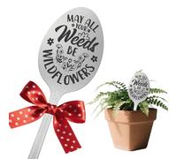 CUTHOLLOW All Your Weeds BE Wildflowers Spoon Plant Marker Metal Garden Tag