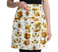 CUTHOLLOW Bees Beehive Sunflower Egg Apron, 18-Pocket