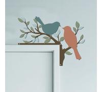 CUTHOLLOW Bird and Branches Metal Door Frame Decoration - 25x18.4cm Adorable Forest Theme Door Topper Window Corner Wall Art Decor for Home Bathroom Bedroom Office, Green