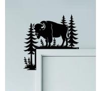 CUTHOLLOW Bison and Tree Door Topper Sign Metal Wall Art Decor