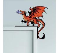 CUTHOLLOW Dragon Metal Door Frame Decoration - 9.8"x9.8" Adorable Double-sided Animal Theme Door Topper Window Corner Wall Art Decor for Home Bathroom Bedroom Office