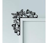 CUTHOLLOW Dragonfly Door Topper Sign Wall Art Decor, 25x25cm Metal Unique Hanging Above Door Frame Corner Accent for Home Living Room Front Door Hallway Bedroom Bathroom Entryway