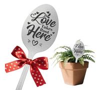 CUTHOLLOW Garden Plant Marker Love Takes Root Here, 2pc Metal Spoon Labels for Outdoor Waterproof - Friendship Gifts for Gardeners Woman, Decorative Garden Plant Tags