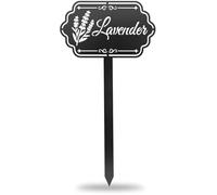 CUTHOLLOW Metal Plant Marker Stake Lavender for Outdoor Indoor, Waterproof 30x16cm Cute Garden Plant Labels Sign Tag for Herb, Farmhouse Greenhouse Decor - Funny Gardening Gifts