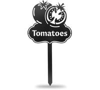 CUTHOLLOW Metal Plant Marker Stake Tomatoes for Outdoor Indoor, Waterproof 11.8 inch Cute Garden Plant Labels Sign Tag for Vegetables, Farmhouse Greenhouse Decor - Funny Gardening Gifts