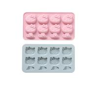 CUTIA 8 Cups Cute Cat Silicone Fondant Cake Mold,Hello ice mold,Kitty White Chocolate tray for Sugarcraft,Birthday Cake Decoration,Gumpaste Icing,Candy Cupcake Topper Decorating and DIY Baking Tools