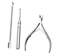 Cuticle Cutter 3pcs Set Nail Cuticle Nipper Scissors Trimmer Clipper Dead Skin Fork Remover Plier Pusher Stainless Steel Art Beauty Tools for Manicure