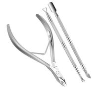 Cuticle Nippers and Cuticle Pusher Manicure Tools Set - Professional Nail Cuticle Remover Cutter Clippers Tool for Gel Nail Art Fingernails Toenails,Stainless Steel, Travel, Gift,Spa