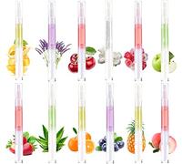 Cuticle Oil Pens Nail Care,12PCS Mix Flavors Revitalizer Pen Set,Nail Natural Ingredients Revitalize Soft Brush,Cuticle to Prevent Cracking (12PCS)