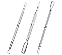Cuticle Pusher 3Pcs Nail Tools Nail Cuticle Remover Metal Cuticle Pusher Nail Cuticle Pusher Nail Scraper Dual Cuticle Pusher Tool for Fingernails Toenails Nail Cleaner Cuticle Remover Tool