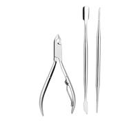 Cuticle Pusher, Cuticle Nipper & File - Professional Nail Cuticle Remover Cutter Clippers Tool for Gel Nail Art Fingernails Toenails - 3 Pieces Manicure Tool Set by Wisse Make Up