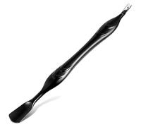 Cuticle Pusher Cutter and Remover, Professional Double Ended Stainless Steel Dual Head Cuticles-Pusher Tool, Cuticle Pusher Trimmer with Fork, Cuticles Stick for Manicures and Pedicures (Black)