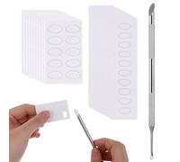 Cuticle Pusher Manicure Nail Pushers Stainless Steel Cuticle Remover Dual Ended Cuticle Pusher and Cutter Remover with 100/180 Grit Sandpaper Sheets for Manicure Pedicure Nail Art