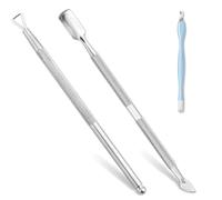 Cuticle Pusher Tool Kit, Pack of 3 Cuticle Pushers and Remover Tools, Dual-Head Nail Scraper and Gel Remover for Nail Care and Art,Removing Dead Skin on Fingers