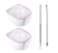 Cuticle Pushers, Stainless Steel Cuticle Pusher and Scraper | Triangle Cuticle Peeler and Stainless Steel Cuticle Pusher Nail Art Tool with Nail Soaking Bowl