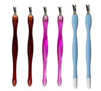 Cuticle Remover Cuticle Pusher Nail Cuticle Trimmer 6PCS V-shaped Dead Skin Remover Double Sided Rubber Nail Cleaner Tool, 3 Colours