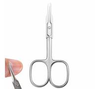 Cuticle Scissors with Curved Sharp Tip, Portable Small Scissors Professional Cuticle Cutter, Multi-Purpose Russian Manicure Cuticle Trimmer for Eyebrow, Nail, Eyelash, Beards (Silver)