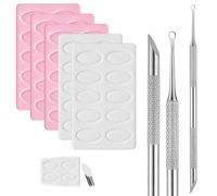 Cuticle Scraper, Dual Ended Metal Cuticle Pusher Pre-treatment Stainless Steel Cuticle Remover Tool with 5 Sheets 100#/240# Grit Sandpaper for Nail Art Manicure Pedicure Salon Home Use