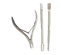 Cuticle Trimmer with Pusher Stainless Steel Nail Cleaner Nail Remover Nail Aid Tool for Nails and,Silver