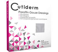 Cutiderm Sterile Paraffin Gauze Dressing 10cm x 10cm Pack of 10 - Suitable for Superficial and Partial Thickness Burns, Skin Loss Wounds, abrasions and Traumatic Injuries