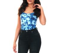Cutie London Blue Tie-Dye Scoop Neck Bodysuit Blue 16
