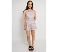 Cutie London Breezy Halter Playsuit Dress With Open Back In Pink Pink One Size