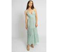 Cutie London Breezy Striped Maxi Dress With Bow Back In Green Green One Size