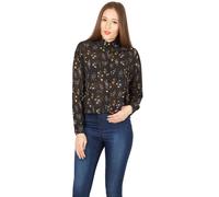 Cutie London Chiffon Ruffled Hem Shirt In Black Black