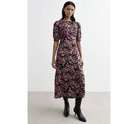 Cutie London Floral Print Midi Dress In Black Black 10