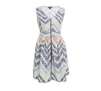 Cutie London Geometric Print Zipper Front Dress In White White 14