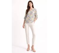 Cutie London Leaf Print 3/4 Sleeve Blouse In Yellow Yellow