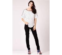 Cutie London Mix Mesh Oversized Top In White White 10