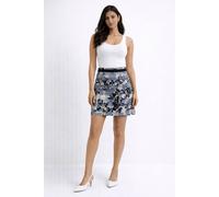 Cutie London Monochrome Floral Mini Skirt In Grey Grey