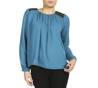 Cutie London Pleated Neckline Long-Sleeve Top In Teal Teal 12