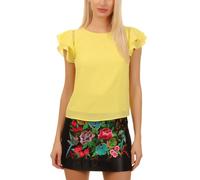 Cutie London Ruffle Sleeve Top With Lattice V Neck Back In Wine Wine 10
