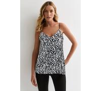 Cutie London Sequin Zebra Cami Top In Black Black 12