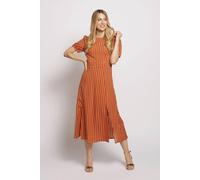 Cutie London Short Sleeve Maxi Dress In Polka Dot In Brown Brown 10