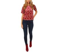 Cutie London Statement Velvet Print Top In Red Red 12