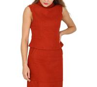 Cutie London Structured Sleeveless High Neck Fitted Top In Burnt Orange Burnt Orange 14
