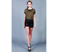 Cutie London Textured Black High-Waist Shorts Black
