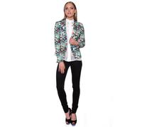 Cutie London Tropical Print Jacquard Blazer In Green Green 8