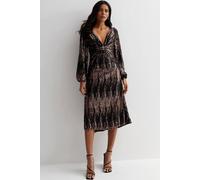 Cutie London V Neck Sequin Bow Dress In Black Black 8
