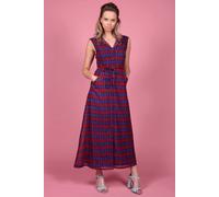 Cutie London Vibrant Geometric Print Maxi Shirt Dress In Navy Navy 10