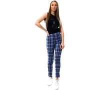 Cutie London Women's Blue Plaid High-Waisted Trousers | Size: 10 Cutie London Blue 10