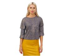 Cutie London Women's Metallic Ruffle Sleeve Blouse in Black | Size: 14 Cutie London Black 14