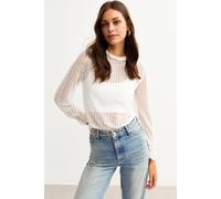 Cutie London Women's Ruffle Details Lace Top in White | Size: 10 Cutie London White 10